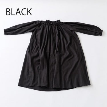 ★8-10月入荷予定ご予約★2025AW★nunuforme ヌヌフォルム ネックドロストワンピ Black 19-nf24-495-012