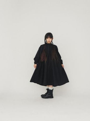 ★8-10月入荷予定ご予約★2025AW★nunuforme ヌヌフォルム ネックドロストワンピ Black 19-nf24-495-012