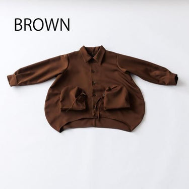 ★8-10月入荷予定ご予約★2025AW★nunuforme ヌヌフォルム サークルジップシャツ Brown 27-nf24-522-241