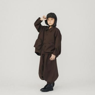 ★8-10月入荷予定ご予約★2025AW★nunuforme ヌヌフォルム サークルジップシャツ Brown 27-nf24-522-241