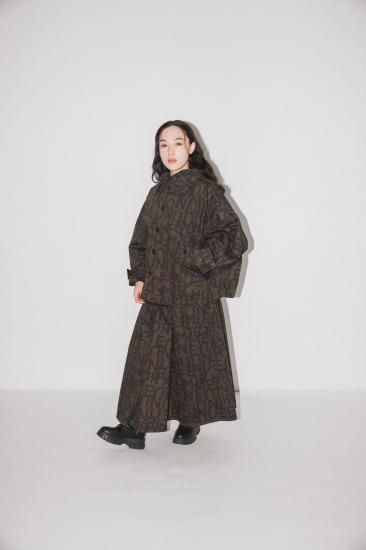 ★8-10月入荷予定ご予約★2025AW★nunuforme ヌヌフォルム ワイドジャケット Khaki×Navy 29-nf24-106-244
