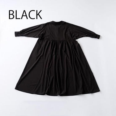 ★8-10月入荷予定ご予約★2025AW★nunuforme ヌヌフォルム ボリュームギャザーワンピース adult Black 34-nf24-491-246