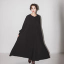 ★8-10月入荷予定ご予約★2025AW★nunuforme ヌヌフォルム ボリュームギャザーワンピース adult Black 34-nf24-491-246