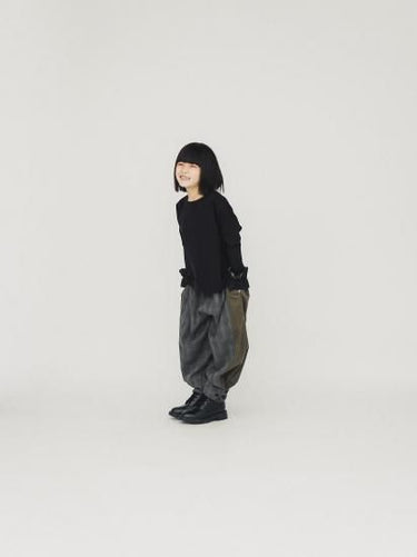 ★8-10月入荷予定ご予約★2025AW★nunuforme ヌヌフォルム チェックヘムタブパンツ Charcoal 35-nf24-631-251