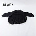 ★8-10月入荷予定ご予約★2025AW★nunuforme ヌヌフォルム ラウンドフリルトレーナー Black 47-nf24-992-714
