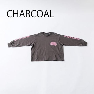 ★8-10月入荷予定ご予約★2025AW★nunuforme ヌヌフォルム nunuforme袖プリント Charcoal nt24-007-04