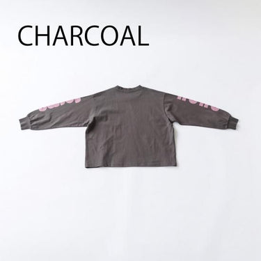 ★8-10月入荷予定ご予約★2025AW★nunuforme ヌヌフォルム nunuforme袖プリント Charcoal nt24-007-04