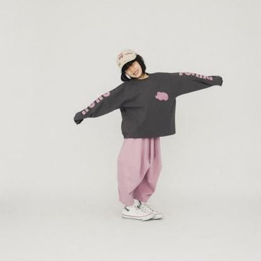 ★8-10月入荷予定ご予約★2025AW★nunuforme ヌヌフォルム nunuforme袖プリント Charcoal nt24-007-04