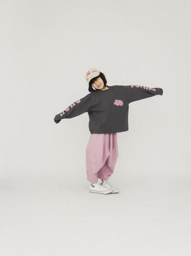 ★8-10月入荷予定ご予約★2025AW★nunuforme ヌヌフォルム nunuforme袖プリント Charcoal nt24-007-04