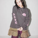 ★8-10月入荷予定ご予約★2025AW★nunuforme ヌヌフォルム nunuforme袖プリント Charcoal nt24-007-04