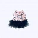 ★frankygrow DOG★frankygrow フランキーグロウ フリルチュールTシャツドレス PINK-BLACK 25F2DG006