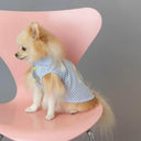 ★frankygrow DOG★frankygrow アシンメトリーカラーシャツ BLUE STRIPE-SILVER 25F2DG007