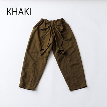 ★8-10月入荷予定ご予約★2025AW★nunuforme ヌヌフォルム バックリボンパンツ Khaki adult 03-nf24-629-015