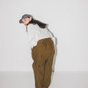 ★8-10月入荷予定ご予約★2025AW★nunuforme ヌヌフォルム バックリボンパンツ Khaki adult 03-nf24-629-015