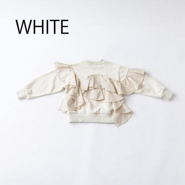 ★8-10月入荷予定ご予約★2025AW★nunuforme ヌヌフォルム ランダムフリルスウェット White adult 13-nf24-822-503