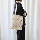 Olya オリヤ Fluffy Rectangle tote bag Cat 710003