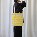 Olya オリヤ Fluffy Rectangle tote bag Cat 710003