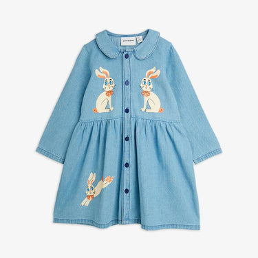 ★Chapter2★2026AW★mini rodini ミニロディーニ LW denim rabbit sp woven dress Blue