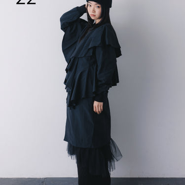 ★入荷済み★2026AW★nunuforme ヌヌフォルム ランダム フリル ジャンパー Black 22-nf26-499-025