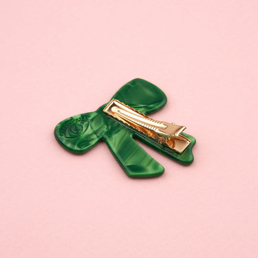 Coucou Suzette ククシュゼット Green Ribbon Hair Clip グリーンリボン ヘアクリップ