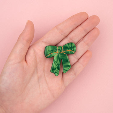 Coucou Suzette ククシュゼット Green Ribbon Hair Clip グリーンリボン ヘアクリップ