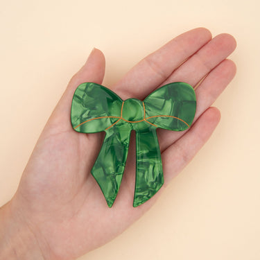Coucou Suzette ククシュゼット Green Ribbon French Barrette グリーンリボンバレッタ