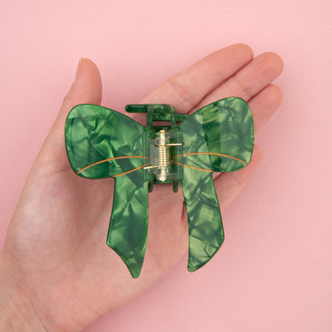 Coucou Suzette ククシュゼット Green Ribbon Hair Claw グリーンリボンヘアクリップ