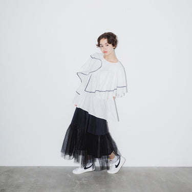 ★入荷済み★2026SS★nunuforme ヌヌフォルム ダブルフリルブラウス OffWhite Adult 24-nf25-582-031