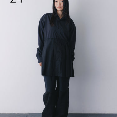 ★入荷済み★2026AW★nunuforme ヌヌフォルム プリーツシャツ Black Adult 24-nf26-553-034
