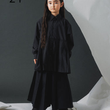 ★入荷済み★2026AW★nunuforme ヌヌフォルム プリーツシャツ Black Adult 24-nf26-553-034