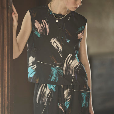 ★入荷済み★2026SS★STELLA CIFFON ステラシフォン Life new color print top ST2-25401C