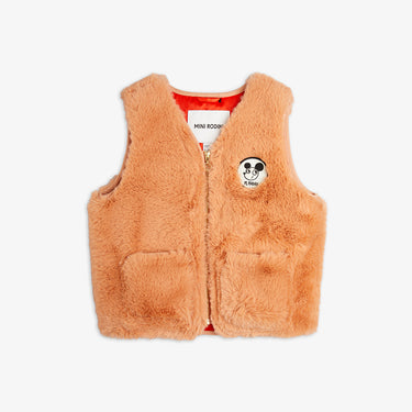 ★Chapter2★2025AW★mini rodini ミニロディーニ Ritzratz patch faux fur vest Pink