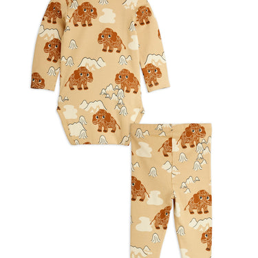 ★Chapter1★2025AW★mini rodini ミニロディーニ Mammoth aop baby set Beige