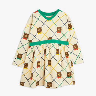 ★Chapter2★2025AW★mini rodini ミニロディーニ Bear check aop ls dress Offwhite