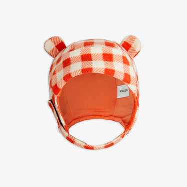 ★Chapter1★2025AW★mini rodini ミニロディーニ Gingham aop fleece hat Red