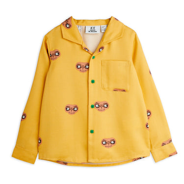 ★E.T. PHONE 2026SS collection★mini rodini ミニロディーニ E.T aop woven ls shirt Yellow