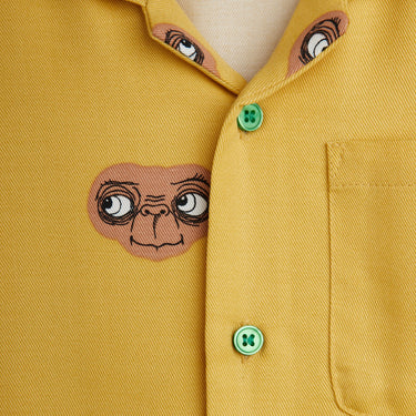 ★E.T. PHONE 2026SS collection★mini rodini ミニロディーニ E.T aop woven ls shirt Yellow