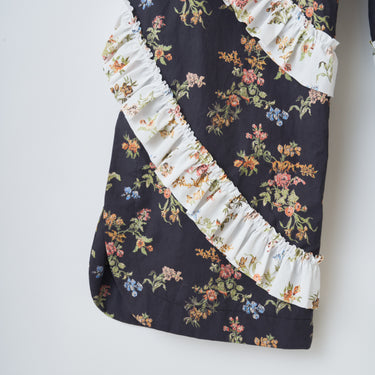 ★2026AW★naokitomizuka ナオキトミヅカ Vintage Floral Ruffle Pants black GRNTP015