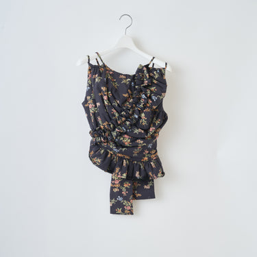 ★2026AW★naokitomizuka ナオキトミヅカ Vintage floral bustier black GRNTB033