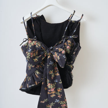 ★2026AW★naokitomizuka ナオキトミヅカ Vintage floral bustier black GRNTB033