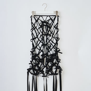 ★2026AW★naokitomizuka ナオキトミヅカ Velvet Ribbon Skirt black GRNTS016