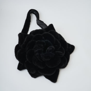 ★2026AW★naokitomizuka ナオキトミヅカ Faux Fur Flower Big Bag black GRNTK014
