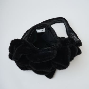 ★2026AW★naokitomizuka ナオキトミヅカ Faux Fur Flower Big Bag black GRNTK014