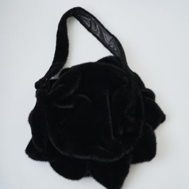 ★2026AW★naokitomizuka ナオキトミヅカ Faux Fur Flower Big Bag black GRNTK014