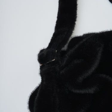 ★2026AW★naokitomizuka ナオキトミヅカ Faux Fur Flower Big Bag black GRNTK014