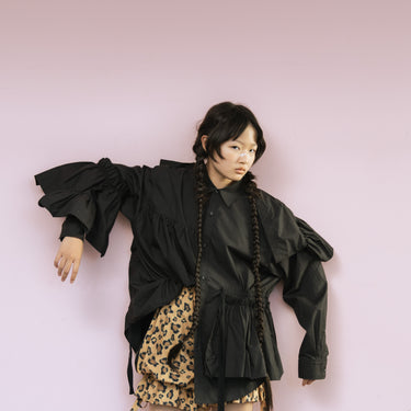 ★入荷済み★2026AW★frankygrow フランキーグロウ RIBBON SHIRT BLACK ADULT 26FWSH-095