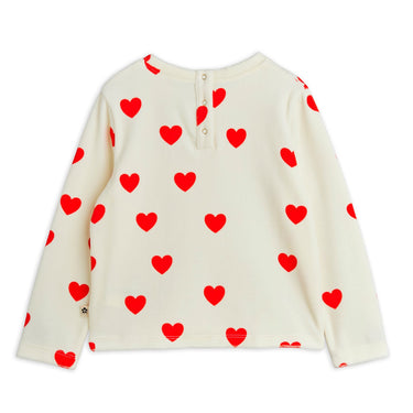 ★PRE 2026SS collection★mini rodini ミニロディーニ Hearts aop velour top White
