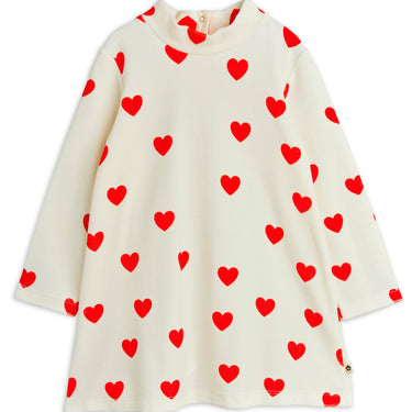 ★PRE 2026SS collection★mini rodini ミニロディーニ Hearts aop velour dress White