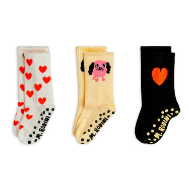 ★PRE 2026SS collection★mini rodini ミニロディーニ Doggie 3-pack anti-slip socks Multi