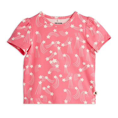 ★Chapter1★2026SS★mini rodini ミニロディーニ Starfall aop puff sleeve ss top Pink